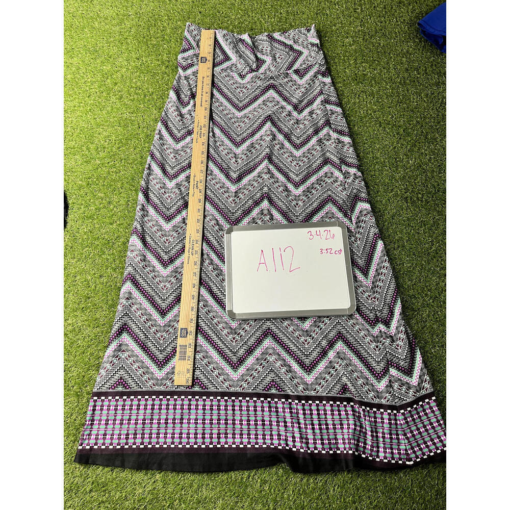 Cato Women's‎ Medium Geometric Patterned Skirt Chevron Maxi Stripe